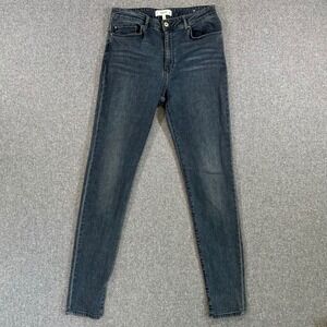 Mango Soho Skinny High Waist Jeans Dark‎ Wash Blue Denim Womens Size 8 Stretch